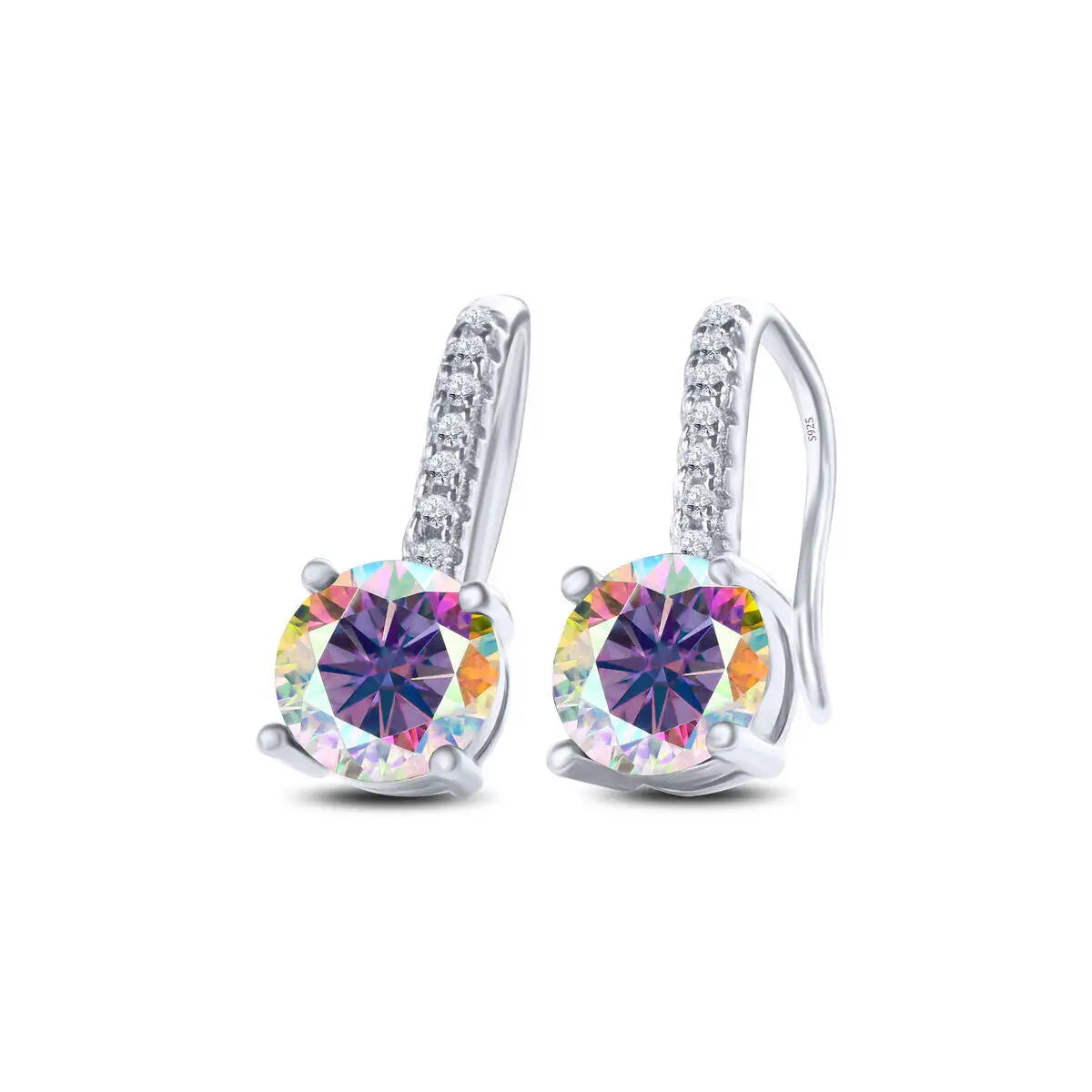 1ct D Color Moissanite 925 Sterling Silver Drop Earrings for Women Wedding