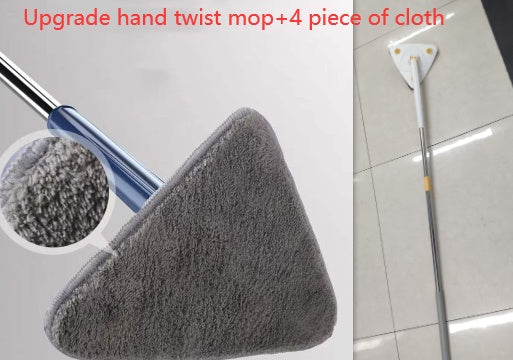 Fregona triangular extensible, giratoria 360°, ajustable, 110 cm, para limpiar bañeras, azulejos, suelos y paredes, fregona de limpieza profunda.