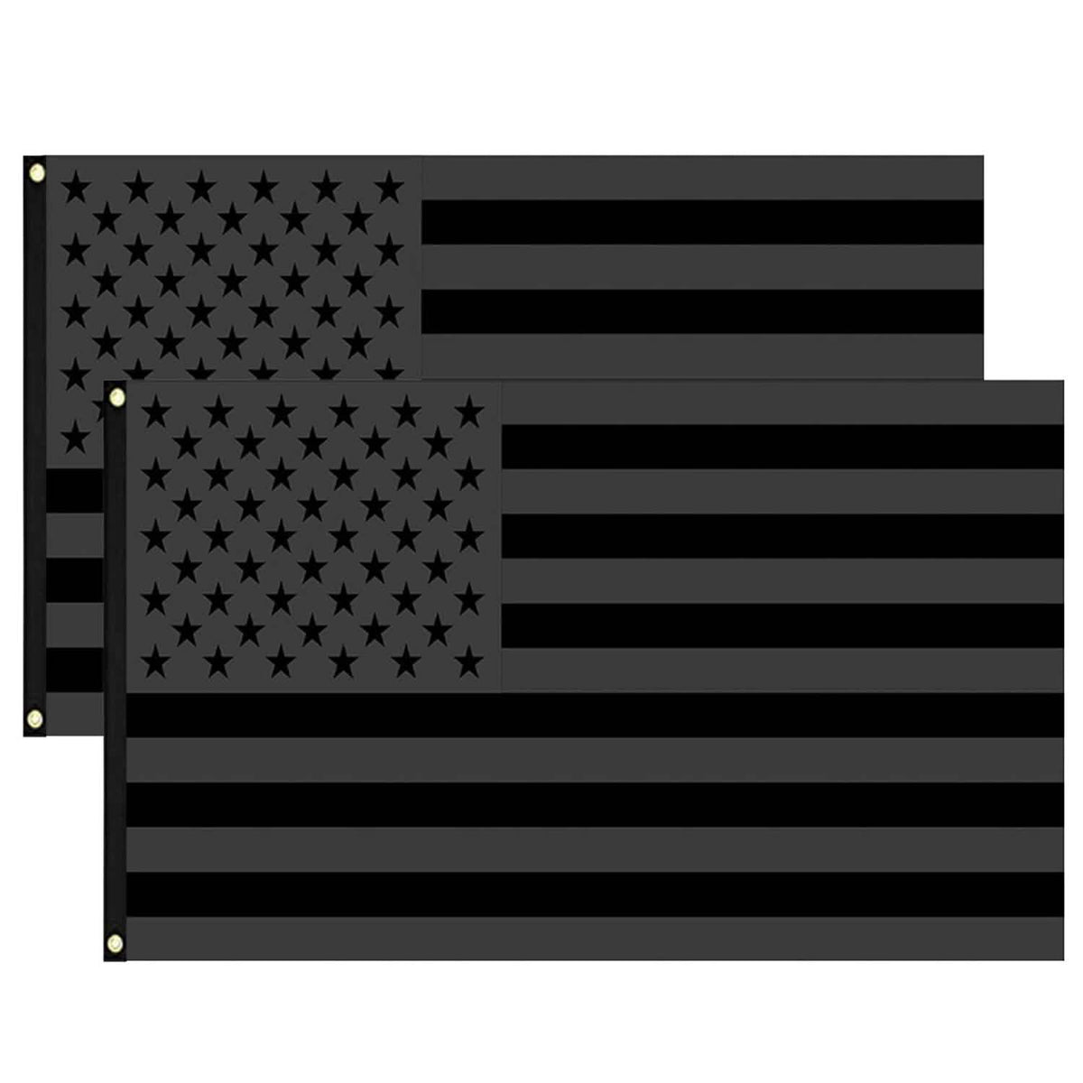 2-Pack: 3X5 Ft. All Black American Flag