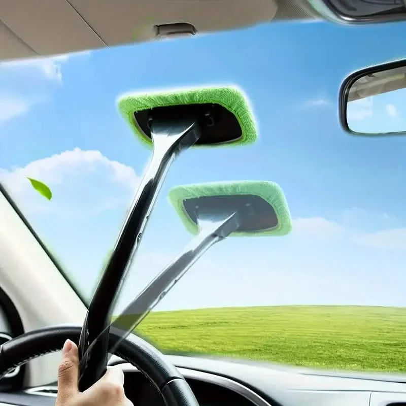 2-Pack: Long Handle Car Window Windshield Cleaner Brush Kit