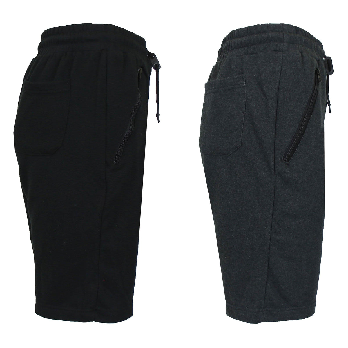 2-Pack: Women's French Terry Zipper Pockets Jogger Sweat Lounge Shorts