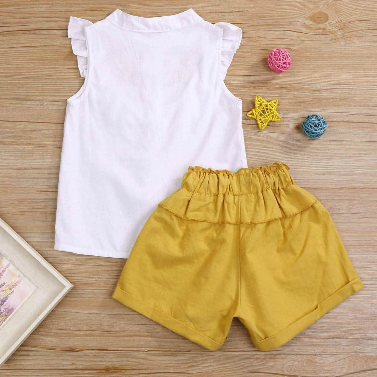 2-Piece: Baby Girls Outfits Clothes T-Shirt Vest Tops + Shorts Pants