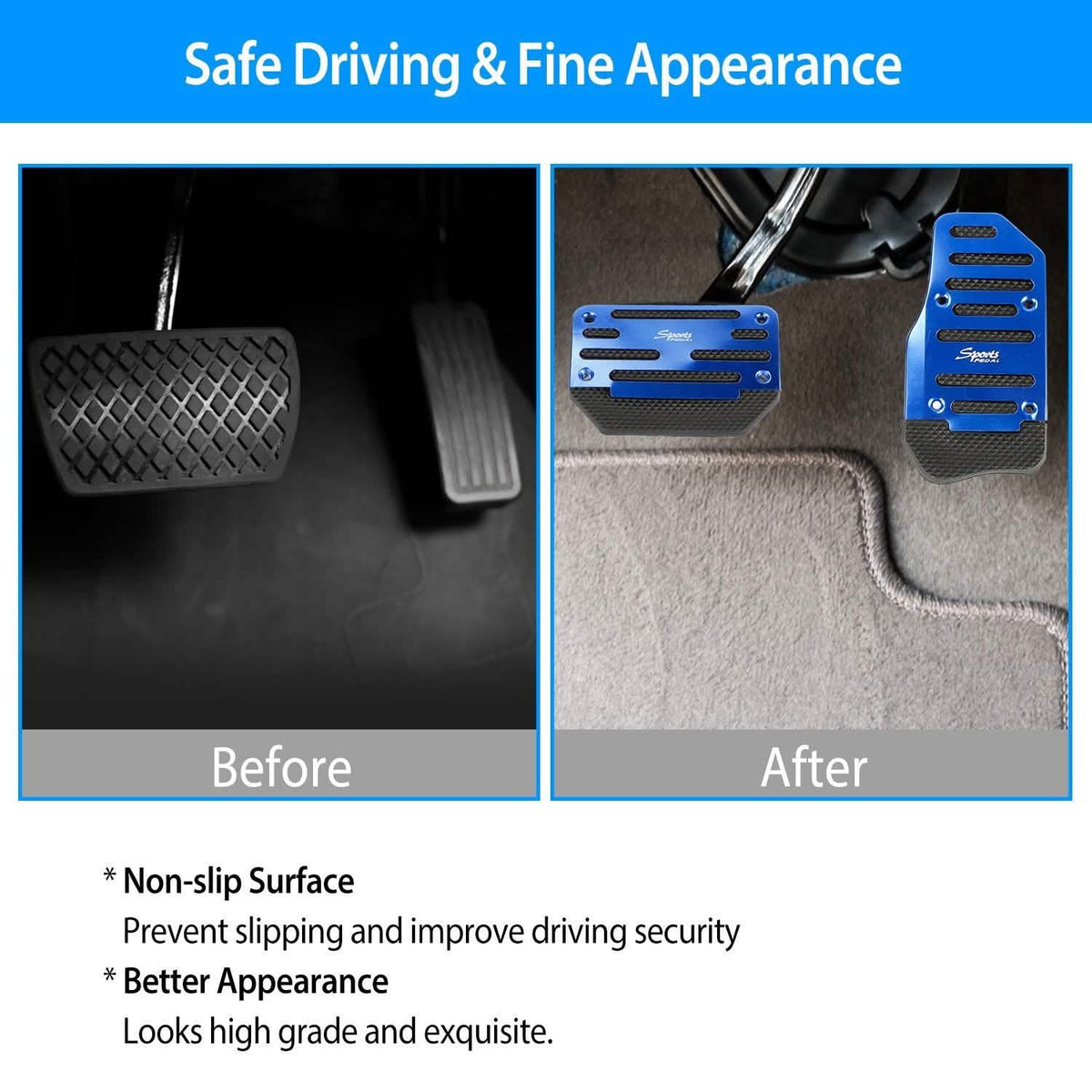 2-Piece: Car Brake Pedal Cover