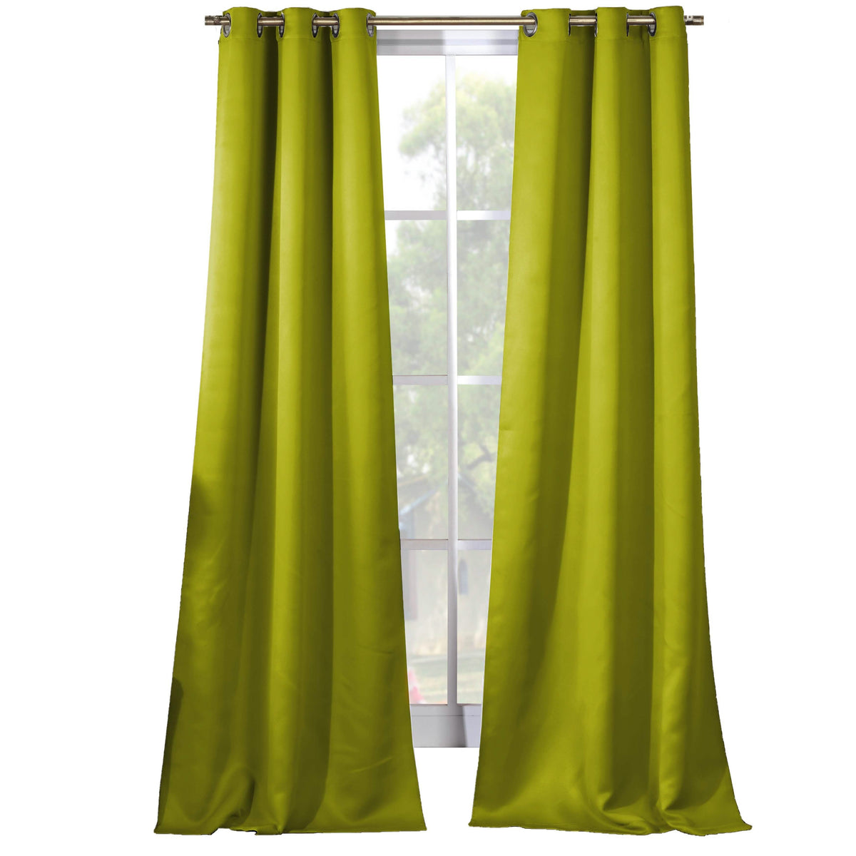 2-Piece Set: Solid Blackout Thermal Grommet Window Curtain Pair Panel