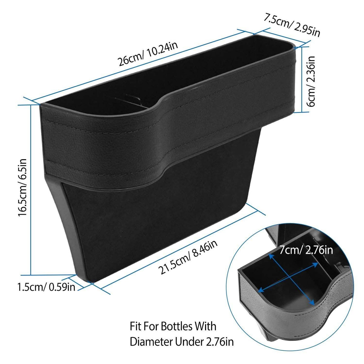 2-Pieces: Car Console Side Organizer