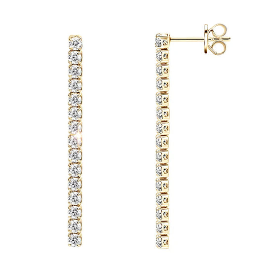 2.5mm Moissanite Tassel Stud Earrings 925 Sterling Silver Tennis Chain