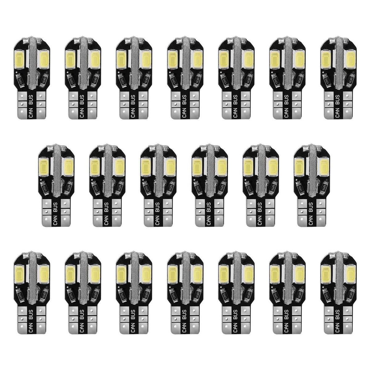 20-Piece: T10 SMD5730 LED Light Bulbs