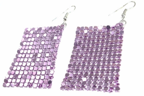 Shimmer Mesh Drop Earrings 2.5 Inch Lightweight For Women