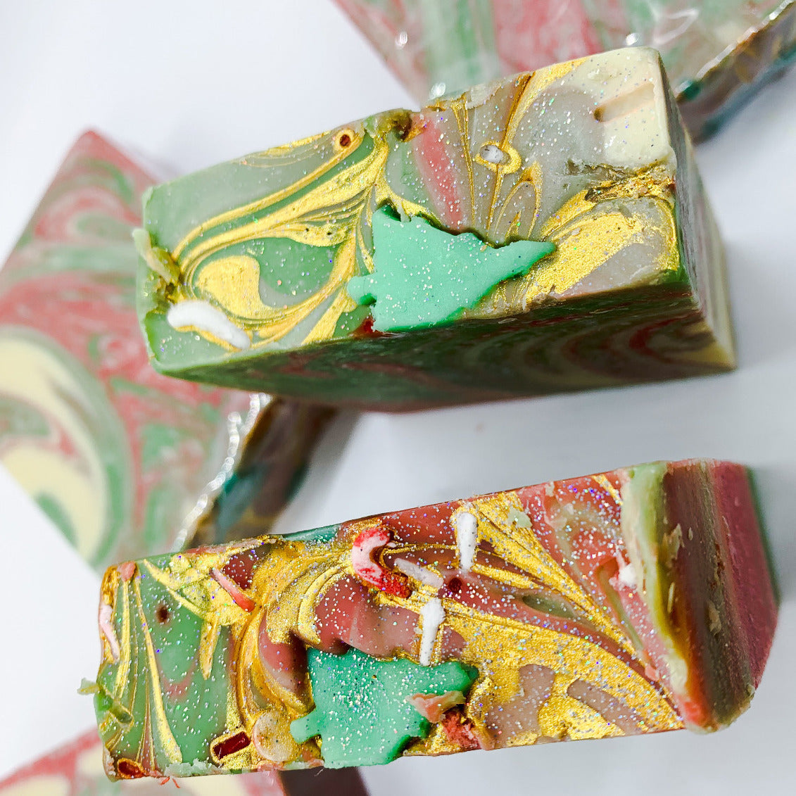 Limited Edition Christmas Tree Vegan Soap 5-6oz Handcrafted Holiday Scented Stocking Stuffer