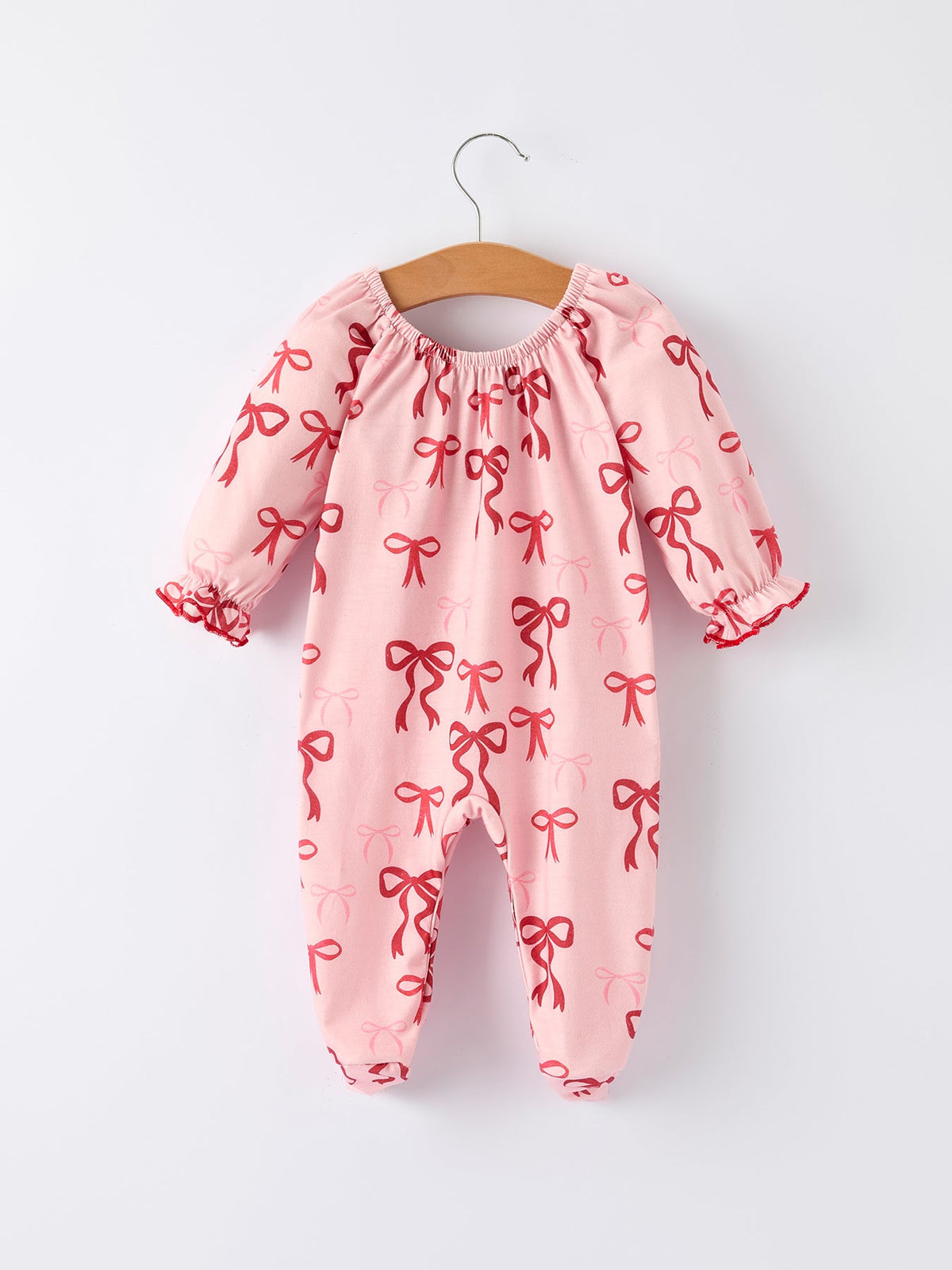 Bow Print Baby Girls Romper