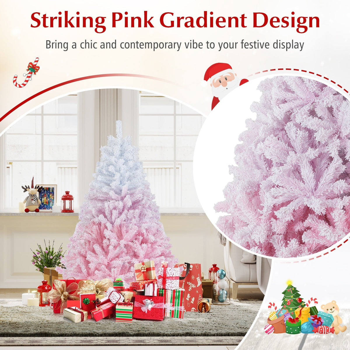 2025 New Artificial Christmas Tree with Folding Metal Stand and 456 Branch Tips