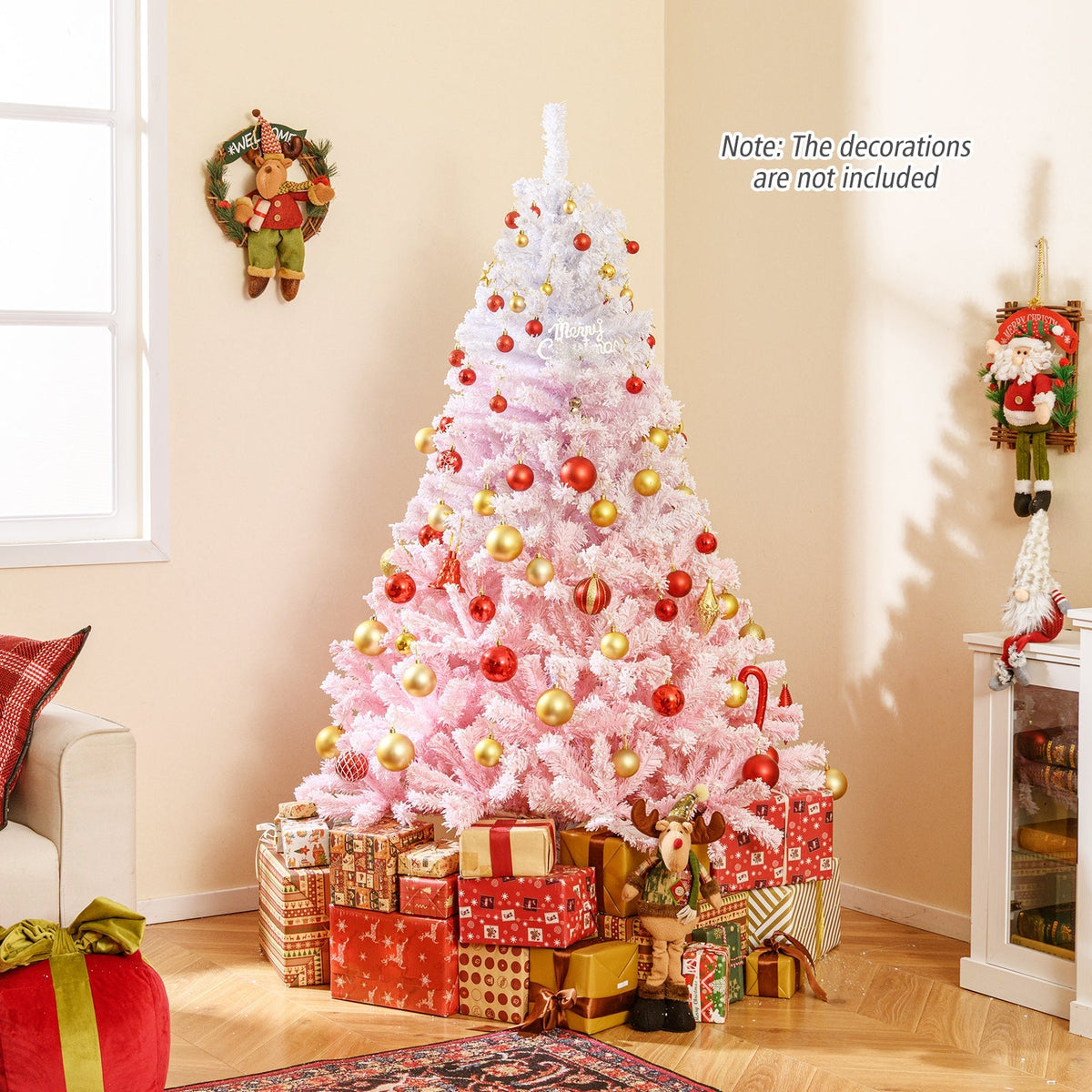 2025 New Artificial Christmas Tree with Folding Metal Stand and 456 Branch Tips
