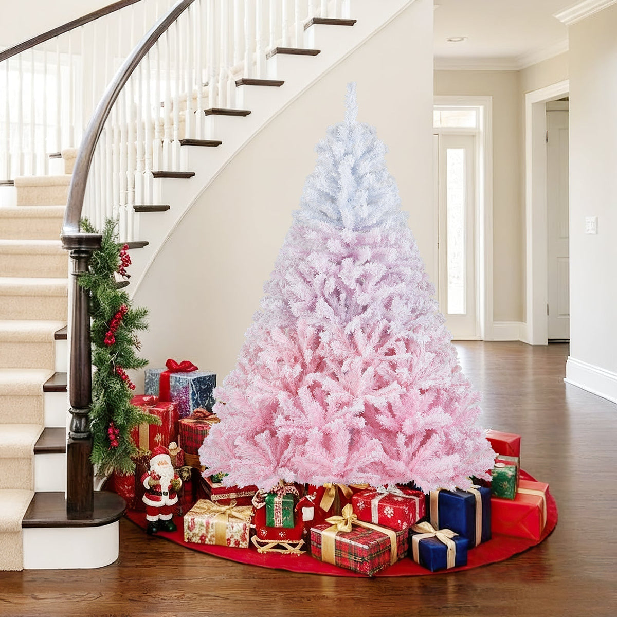 2025 New Artificial Christmas Tree with Folding Metal Stand and 456 Branch Tips