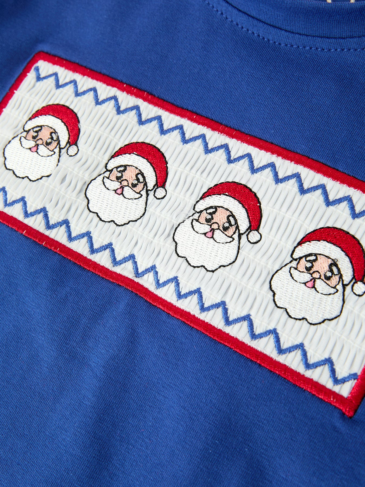 Christmas Santa Boys Blue Long Sleeve Shirt And Red Pants Set