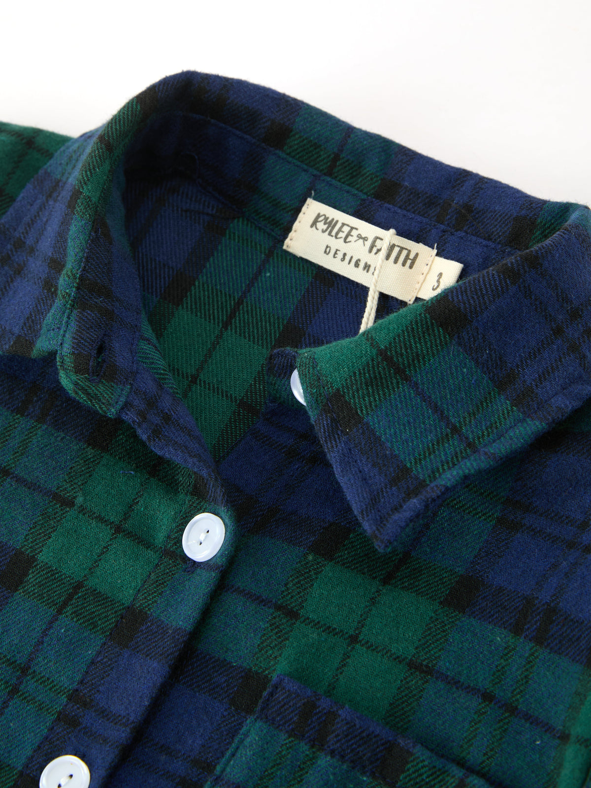 Christmas Boys Green & Navy Plaid Button Down Shirt