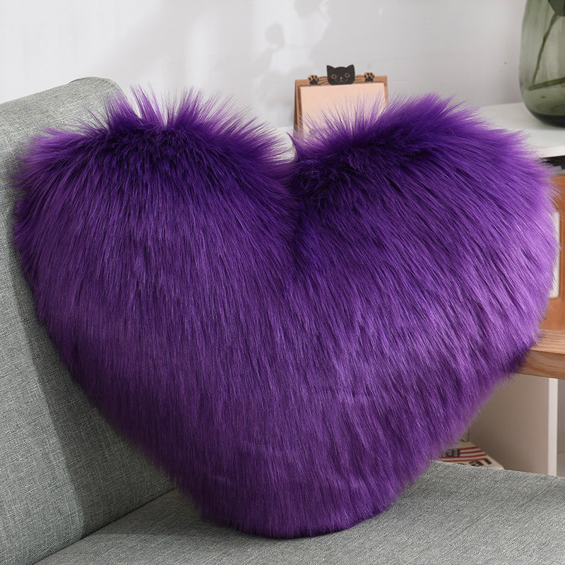 Cojines Decorativos Corazón Largos de Peluche Suaves y Esponjosos Funda de Cojín para Sofá Fundas de Almohada Blanco