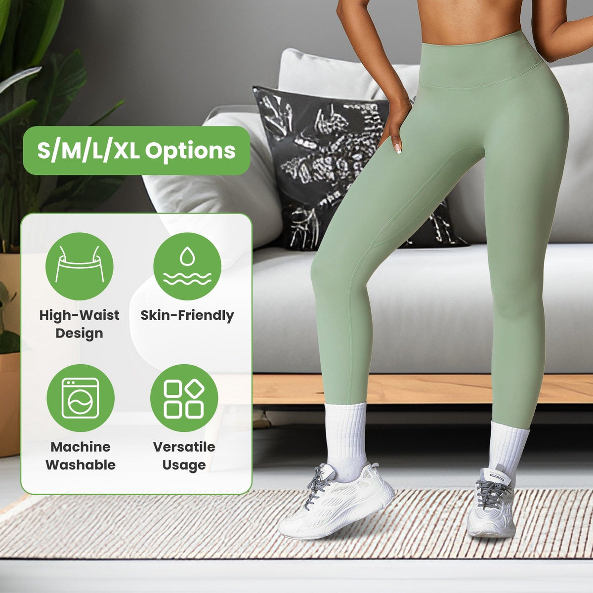 Leggings de talle alto para mujer con control de abdomen