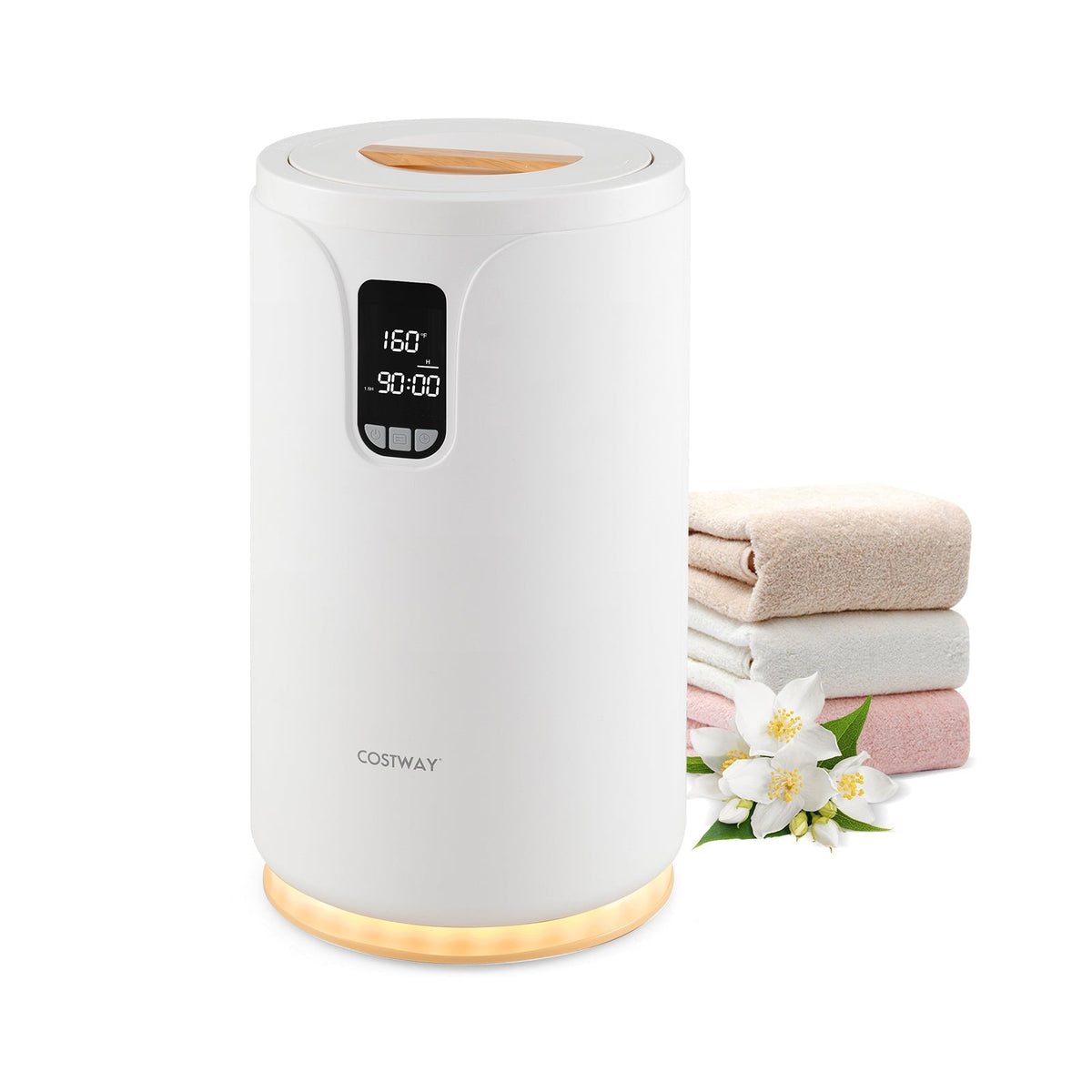 20L Hot Towel Warmer Bucket with 30/60/90 Min Heating Time-White