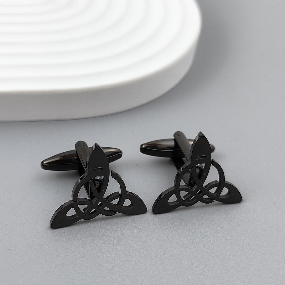 Geometric Triangle Symmetrical Hollow Men's Suit Cufflinks