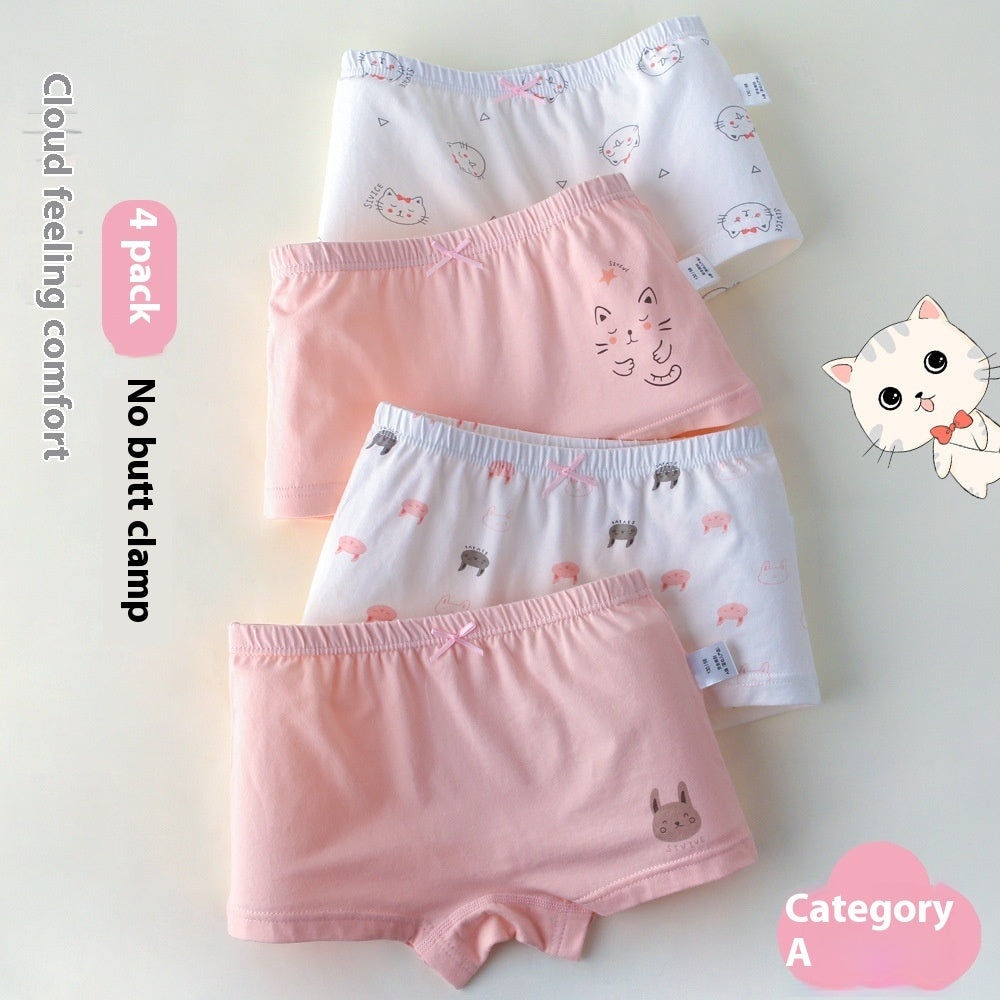 Children's Underwear Women's Pure Cotton Cartoon Boxers