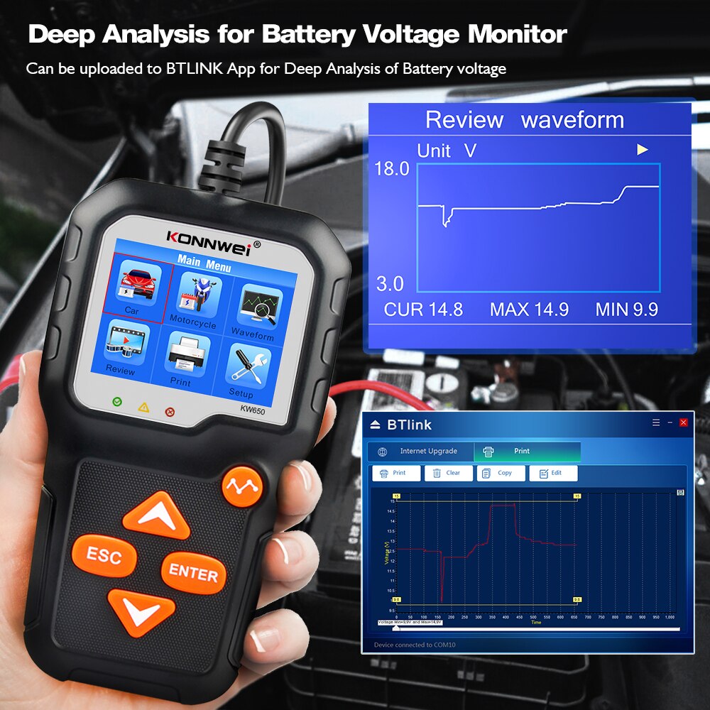 Auto Motorcycle Battery Car Battery Detector