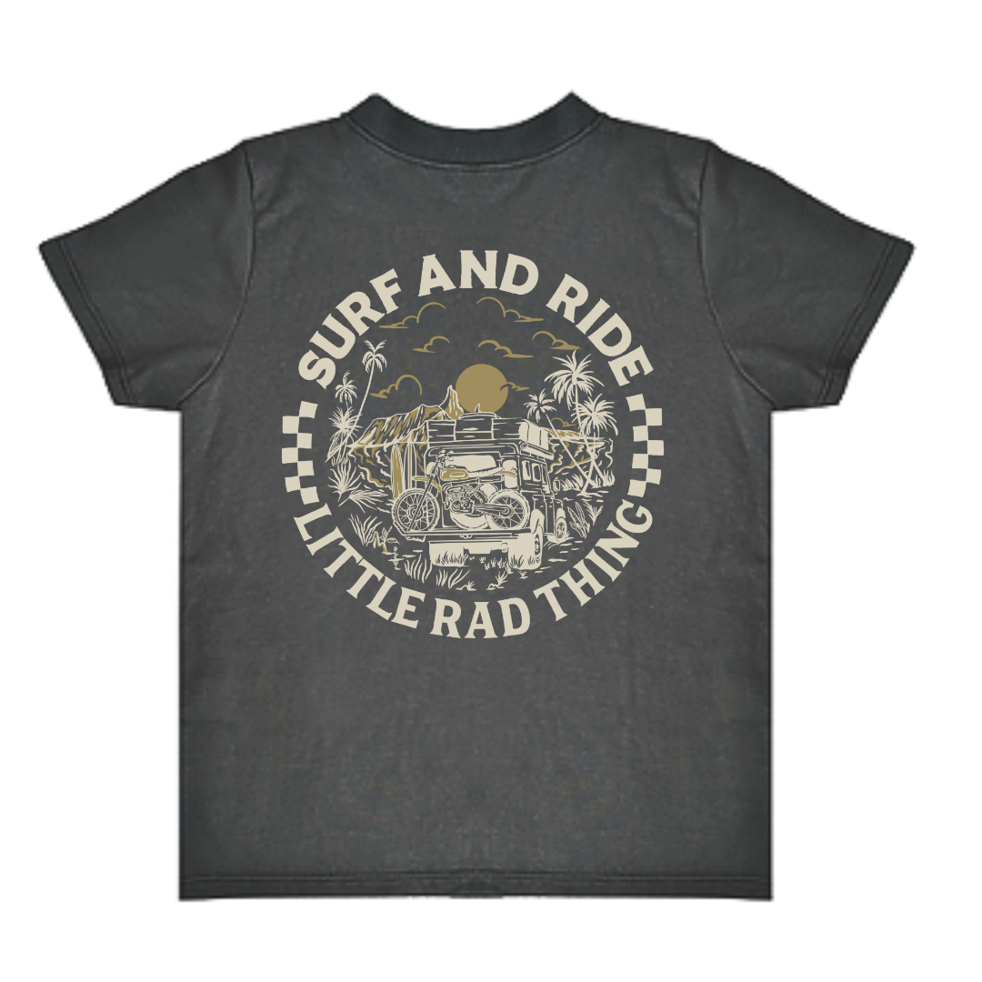 CAMISETA SURF N RIDE - CARBÓN