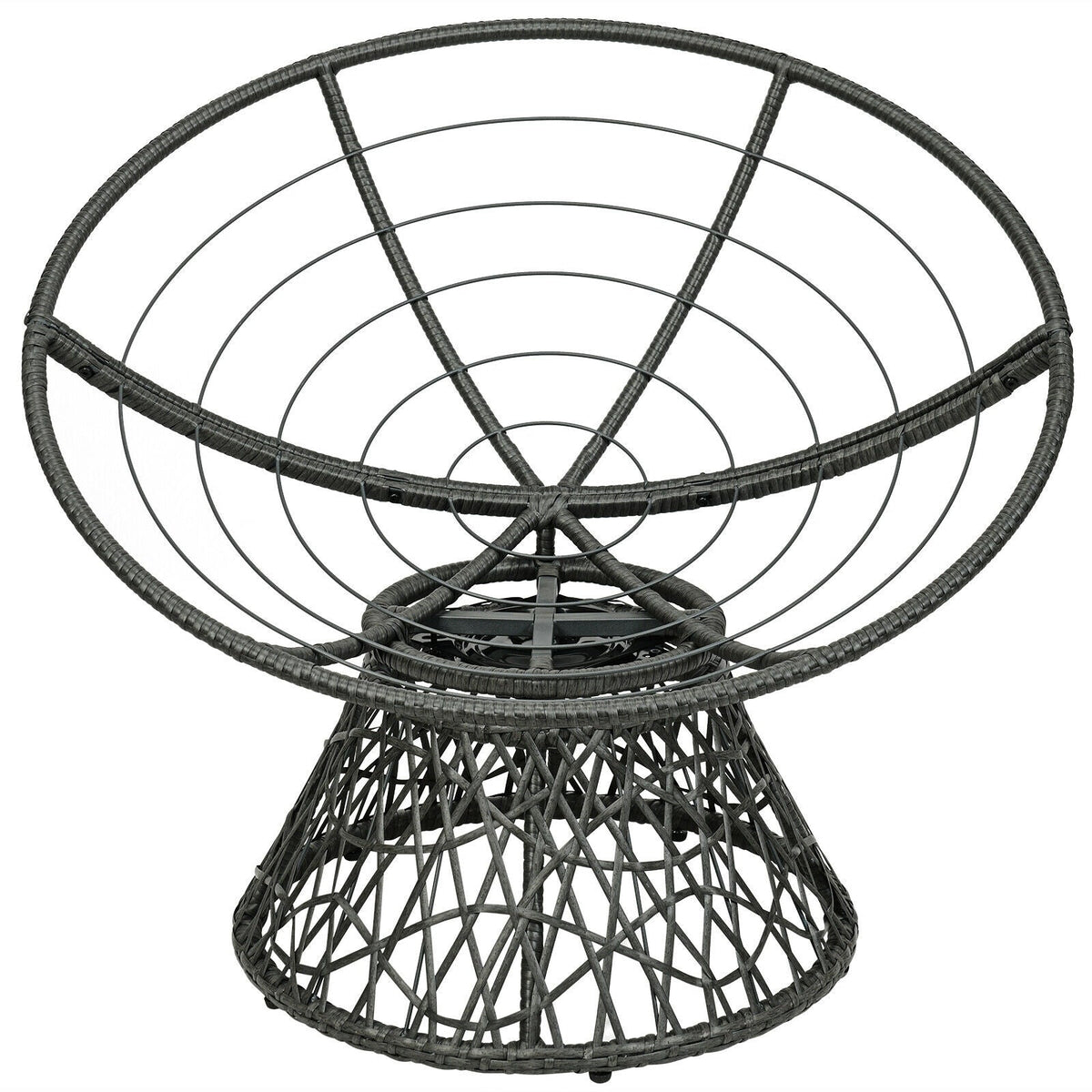 Rattan Papasan Chair Ergonomic 360-degree Swivel Soft Cushion Garden