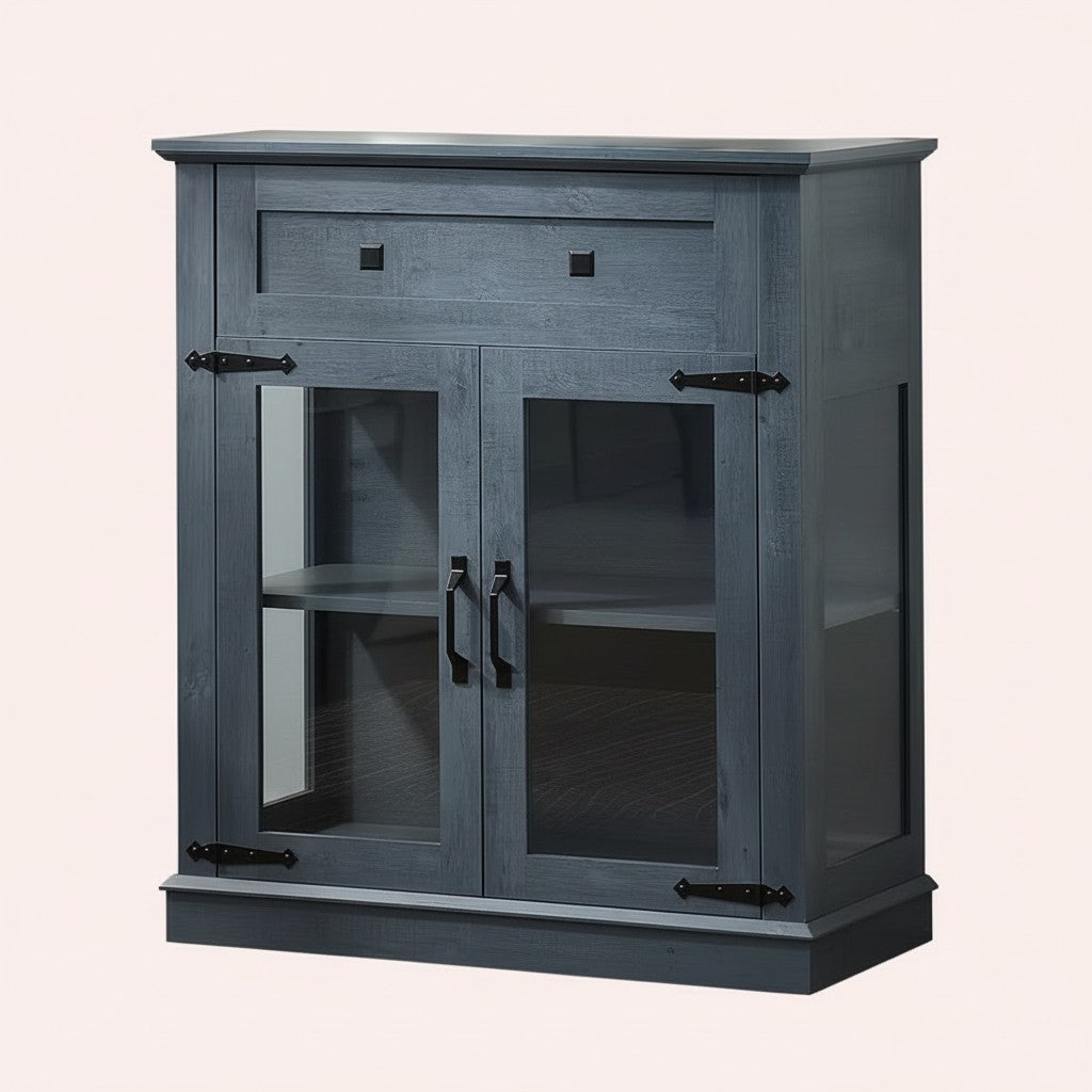 Armario moderno con puertas de cristal – 3 estilos | Estantes ajustables | Alacena de almacenaje compacta