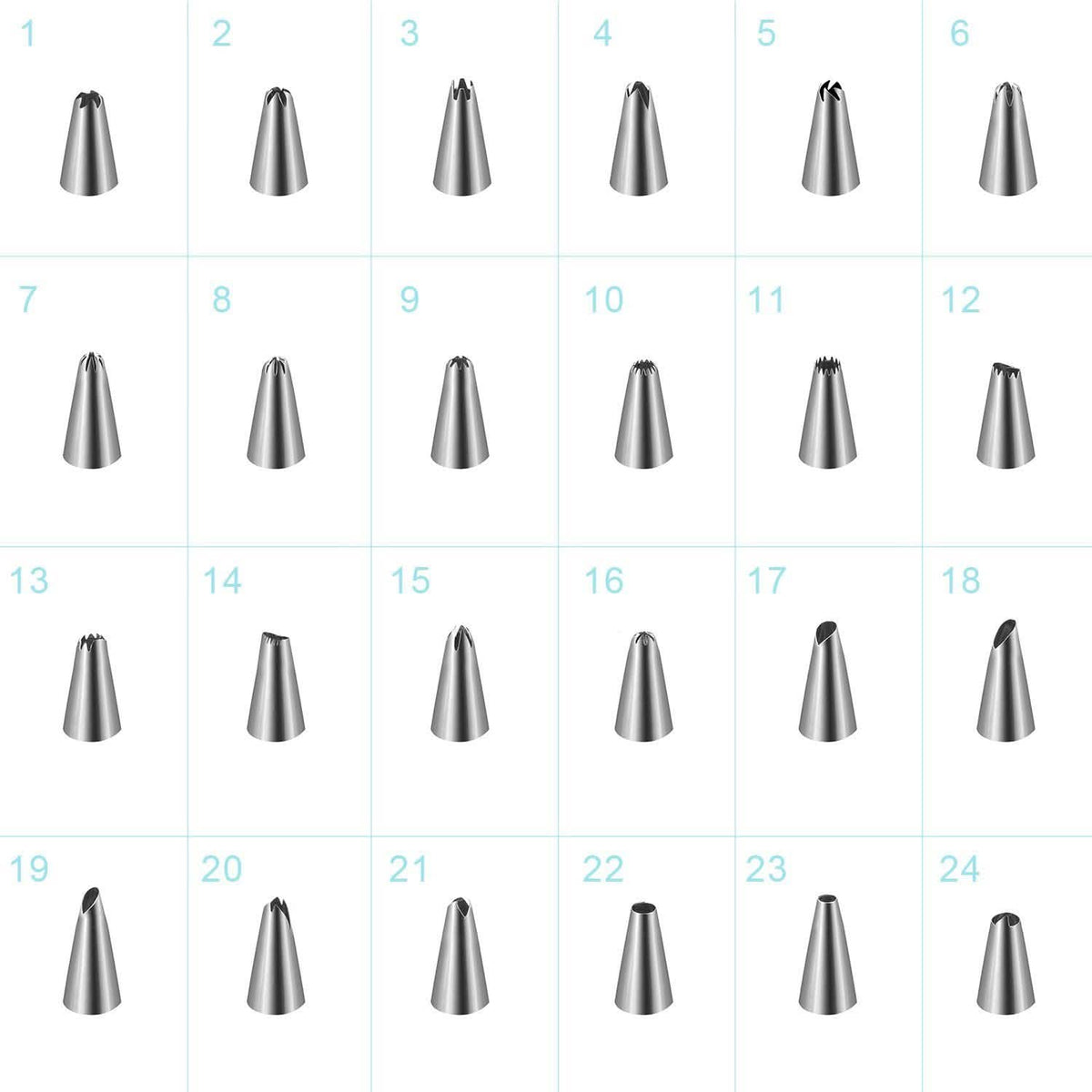 24-Piece: Stainless Steel Cake Decorating Supplies Kit