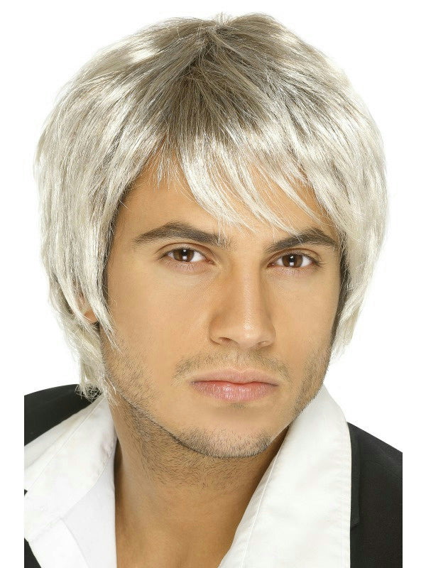 Men's Boy Band Blonde Brown Mix Shaggy Wig