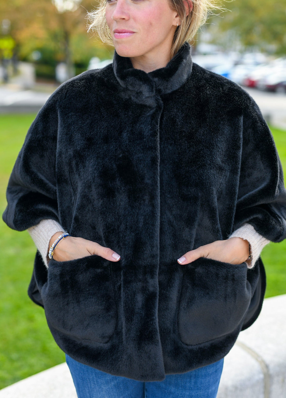 Audrey Faux Fur Poncho