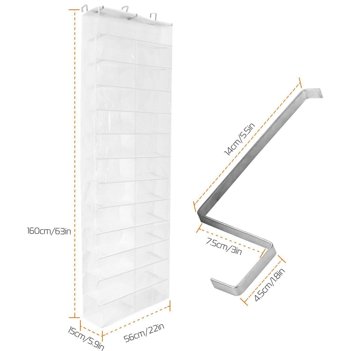 26 Pockets Over the Door Shoe Rack