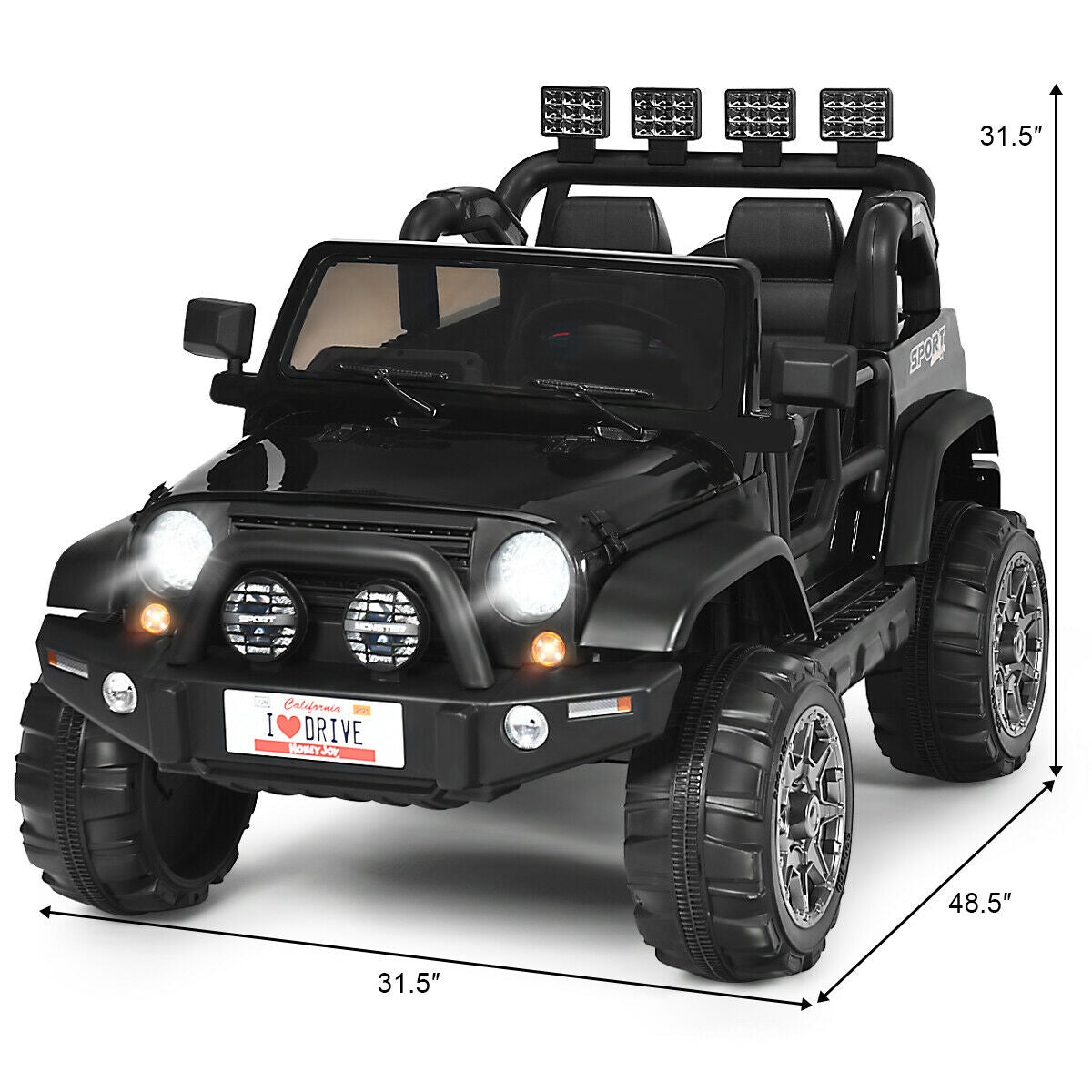 12V 2-Seater Ride on Car Truck with Remote Control and Storage Room