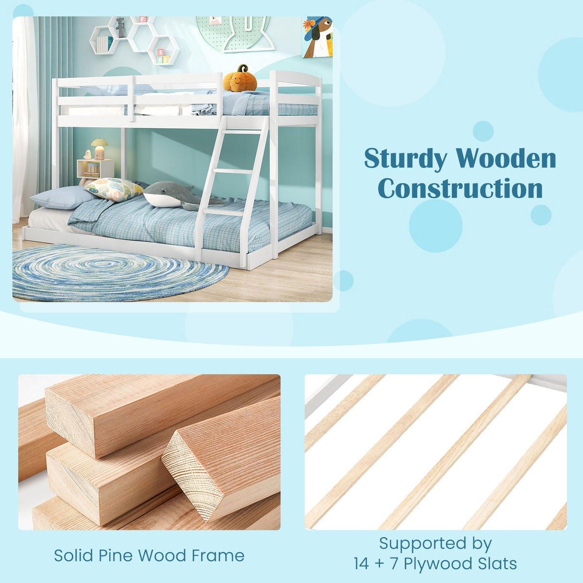 Twin Over Full Bunk Bed Low Floor Bunk Bed Frame