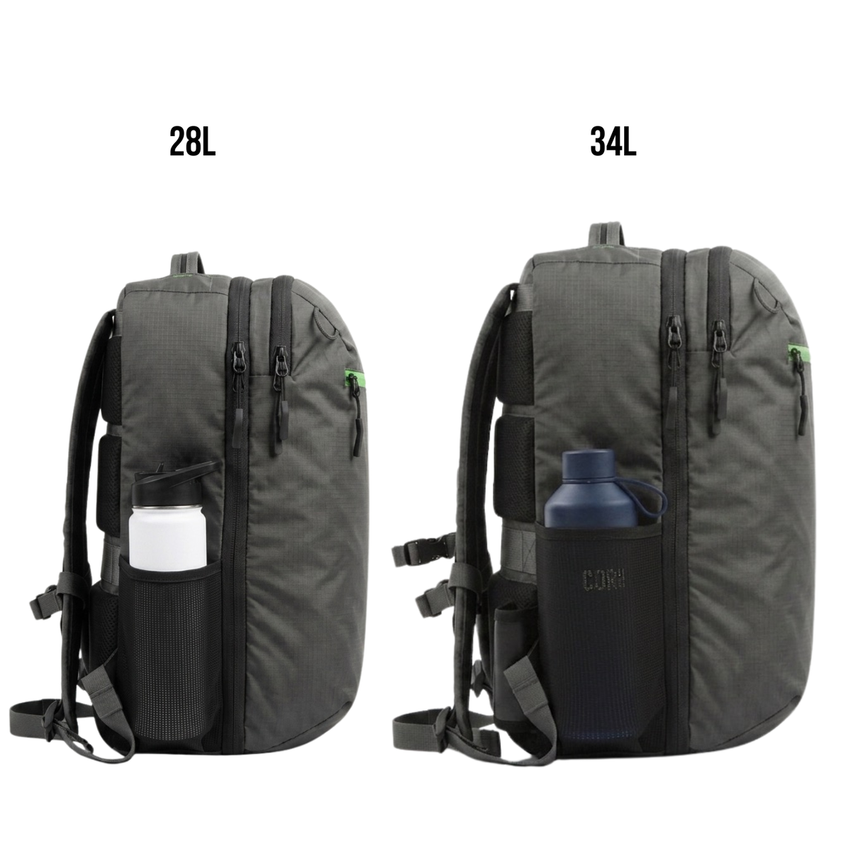 Mochila de viaje Island Hopper 2.0 – Nuevo negro mate | Ligera e impermeable de 28L y 34L