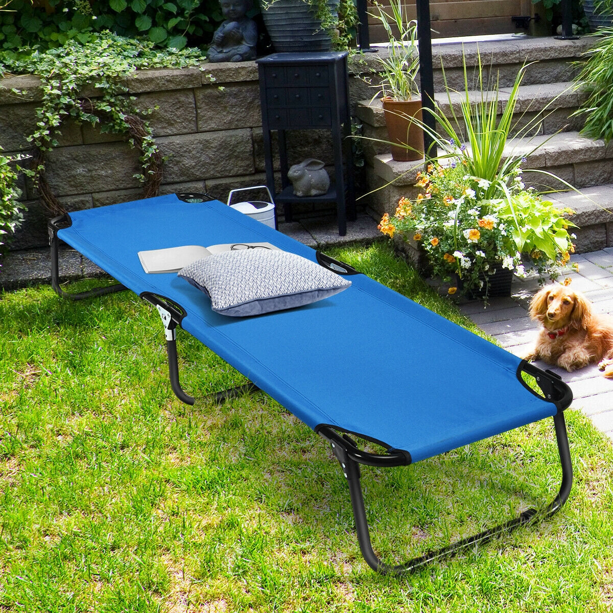 Cama plegable para camping al aire libre para dormir, senderismo, viajes - Negro