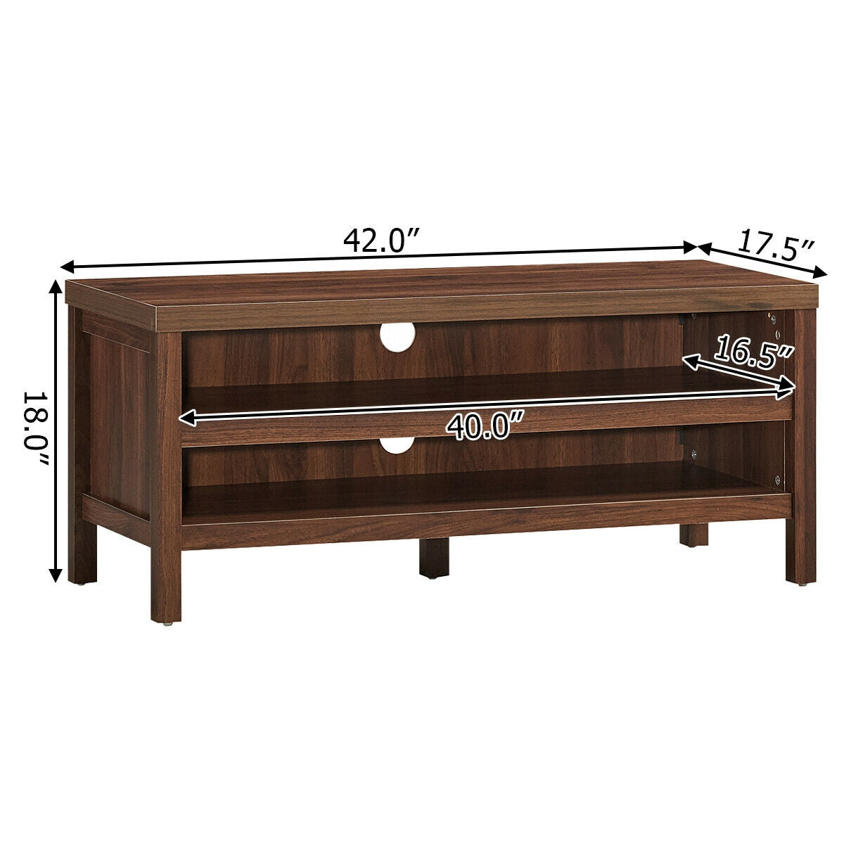 3-Tier TV Stand Console Cabinet for TV's up to 45 Inch with Storage Shelves