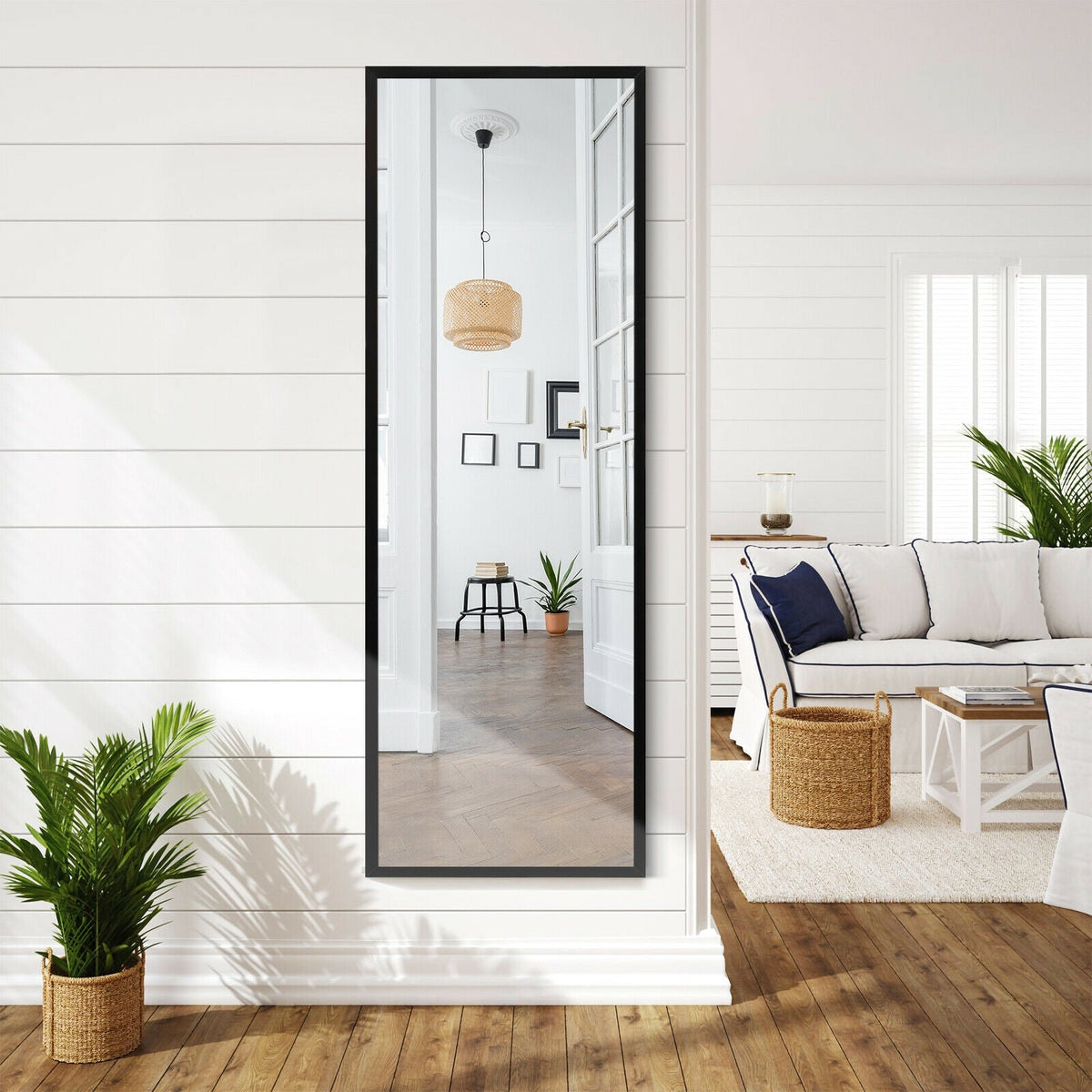 Full Length Metal Door Mirror with Adjustable Hook
