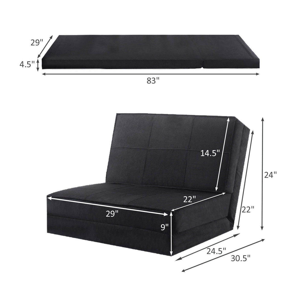High Quality Fam Convertible Lounger Folding Sofa Sleeper Bed