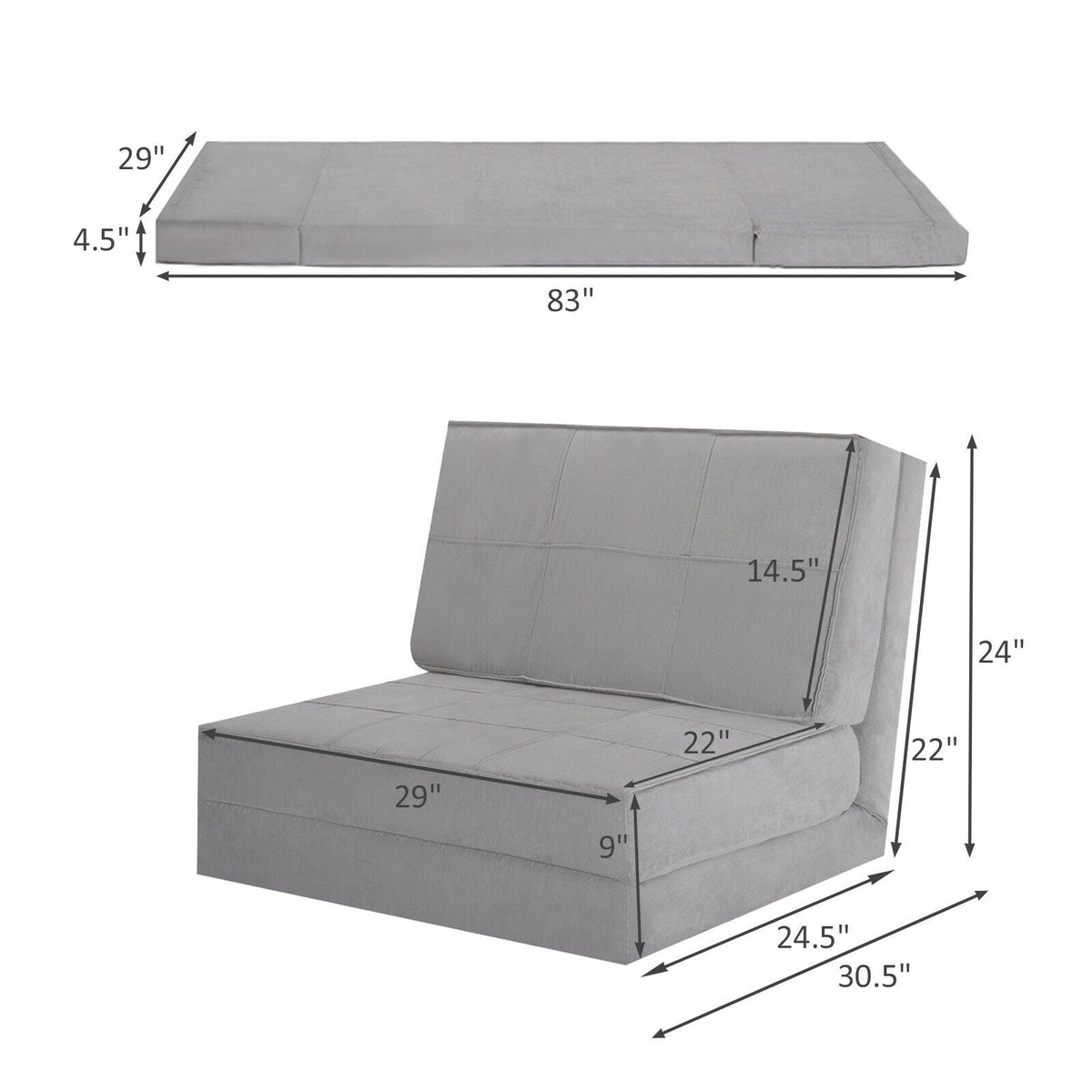 High Quality Fam Convertible Lounger Folding Sofa Sleeper Bed