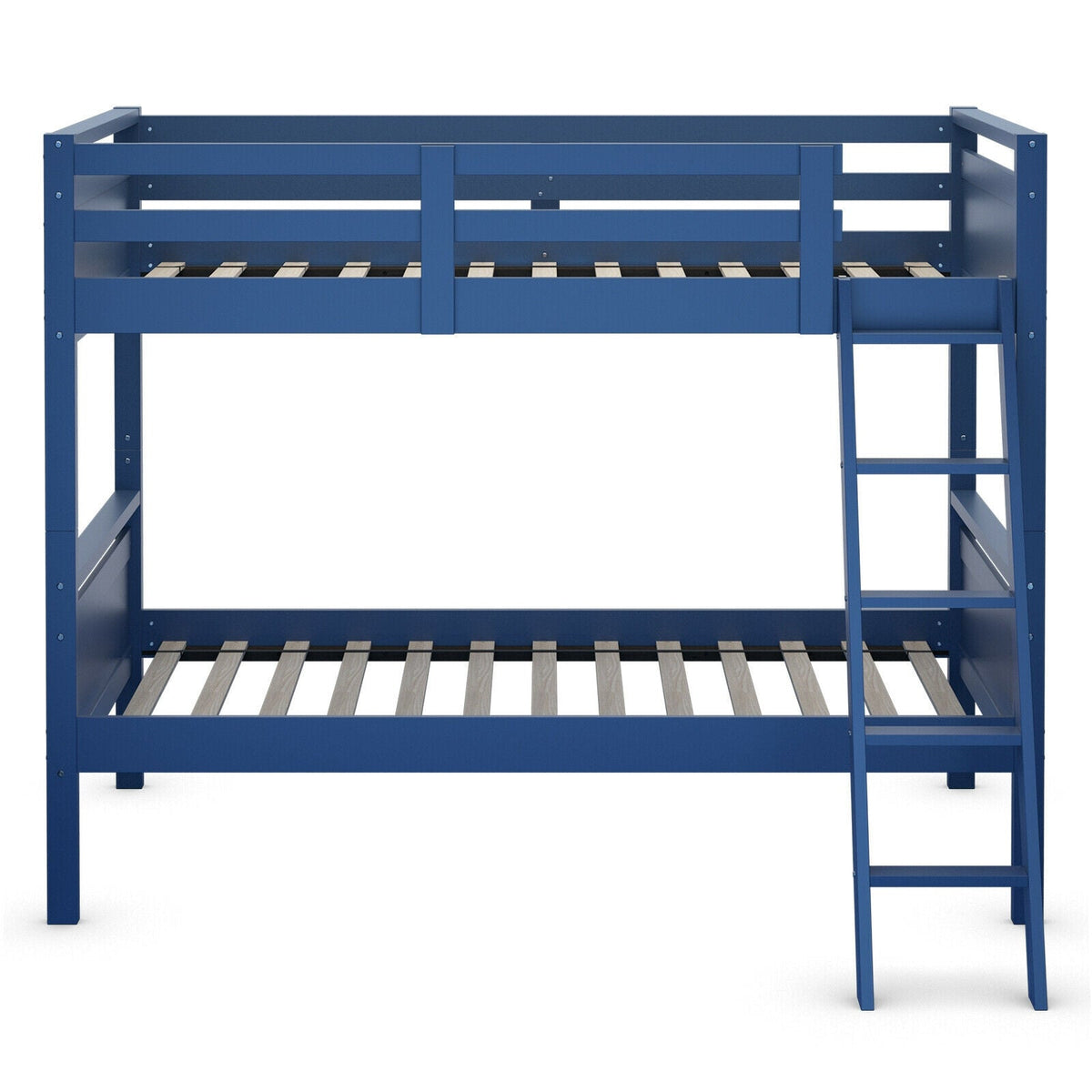 Twin Over Twin Bunk Bed Convertible 2 Individual Beds Wooden