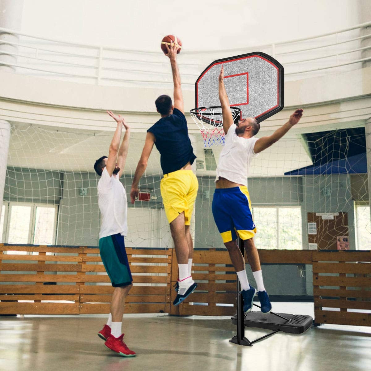 Canasta de baloncesto de 43 pulgadas, ajustable en altura, para interior y exterior