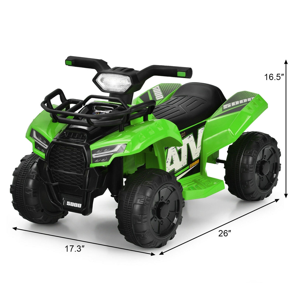 Coche eléctrico montable de 6 V ATV Quad para niños con luz LED y MP3
