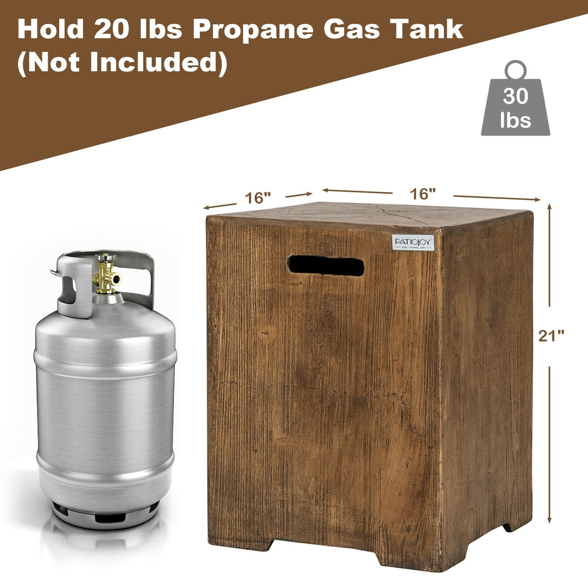 16 Inch Outdoor Hideaway Table Cover for Standard 20 LBS Propane Tank-B