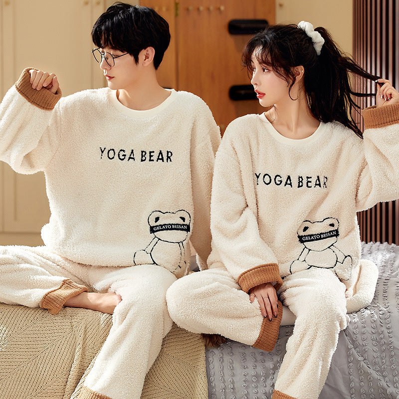 Coral Fleece Couple Household Velvet Pajamas