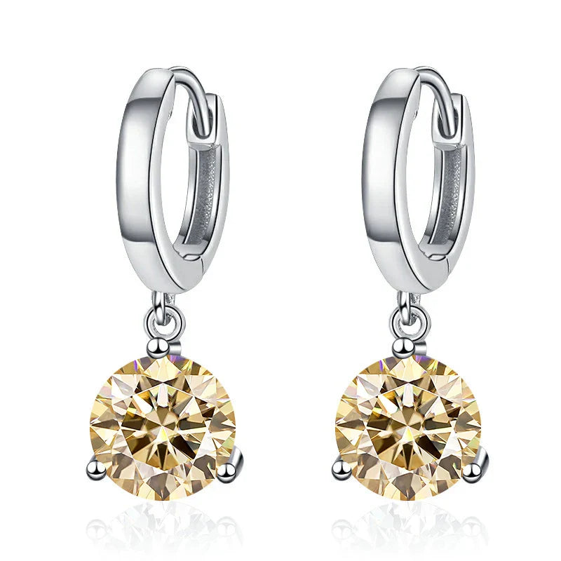 2ct Moissanite Drop Earrings 925 Sterling Silver Bridal Wedding