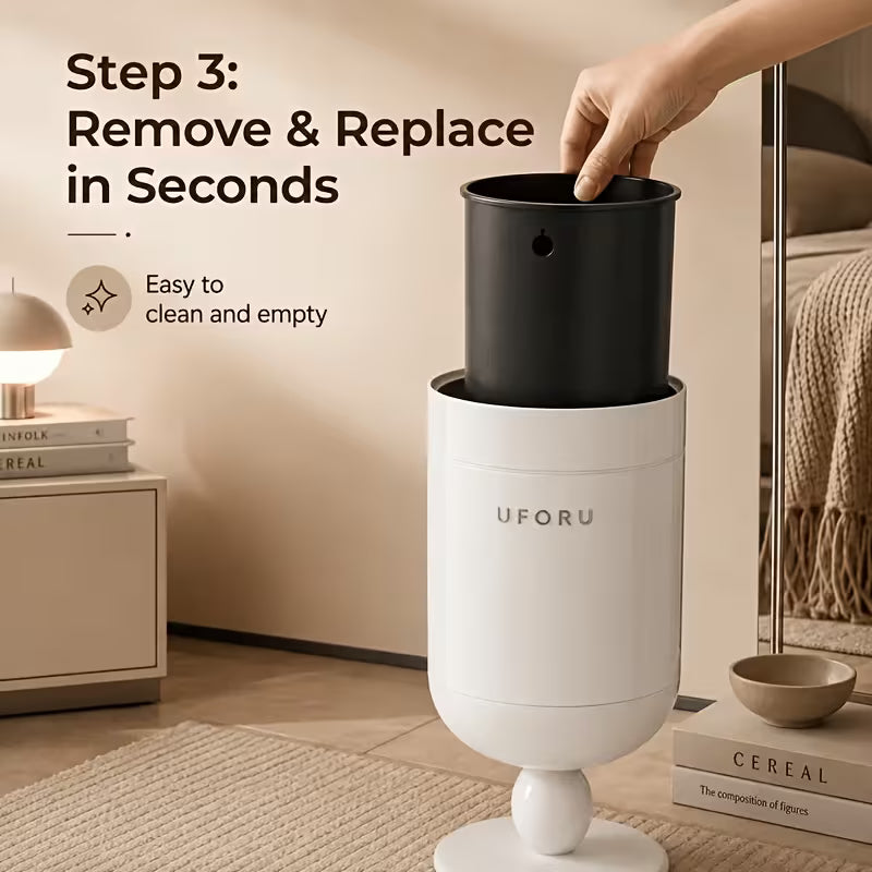 Wide Opening Waste Bin with Sliding Base