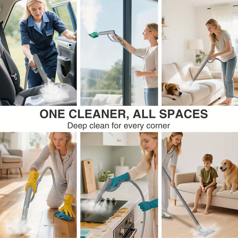 1500W Steam Cleaner with 51-Ounce Water Tank and 19 Accessories