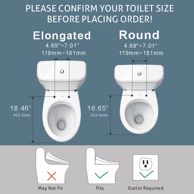 Bidet Toilet Seat with Warm Water and Remote Control