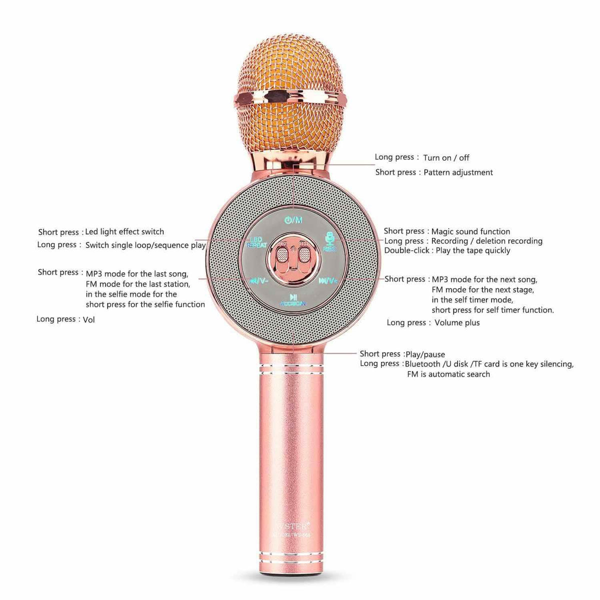 3-in-1 Wireless Karaoke Microphone
